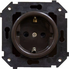 Розетка Шедель с заземлением (скрытый монтаж), Коричневый Розетка Шедель с заземлением (скрытый монтаж), Коричневый