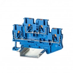 Клемма двухуровневая , зажим push-in, 4 точки подключения, 2.5 кв.мм, синяя Клемма двухуровневая , зажим push-in, 4 точки подключения, 2.5 кв.мм, синяя