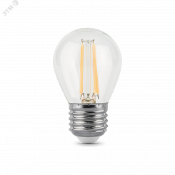 Лампа светодиодная филаментная LED 5 Вт 420 лм 2700К AC185-265В E27 шар P45 теплая  Black Filament Gauss