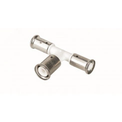 Тройник переходный увеличенный в центре, ПВДФ пресс (белый), 20x26x20