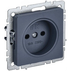 BRITE Розетка 1 пост без заземления с защитными шторками 10А РСш10-2-БрМ маренго IEK BRITE Розетка 1 пост без заземления с защитными шторками 10А РСш10-2-БрМ маренго IEK