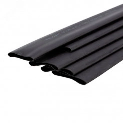 Термоусаживаемая трубка двухстенная клеевая 25,4 12,7 мм черная уп. 5 шт. по 1 м, REXANT