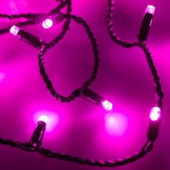 Гирлянда светодиодная декоративная ARD-STRING-CLASSIC-10000-BLACK-100LED-STD PINK (230V, 7W) (ARDCL, IP65)