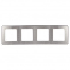 Рамка для розеток и выключателей Серия 12 12-5104-03 на 4 поста, Сатин, алюминий