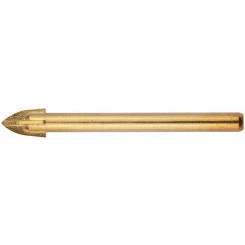 Сверло по кафелю и стеклу, 4 режущие кромки, титановое покрытие 8х75 мм