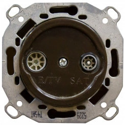 Розетка TV/R-SAT оконечная (скрытый монтаж), Коричневый Розетка TV/R-SAT оконечная (скрытый монтаж), Коричневый