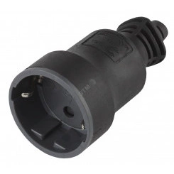 Розетка кабельная c/з 16A прямой ввод ПВХ оболочка черная (10/200/4000) R4(B)