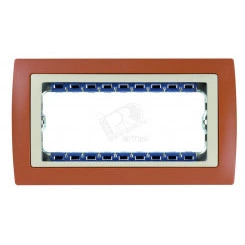 Рамка с суппортом на 5 узких модулей S82C терракот - слоновая кость