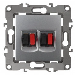 Розетка аудио двойная, Эра12, алюминий, 12-3112-03 Розетка аудио двойная, Эра12, алюминий, 12-3112-03