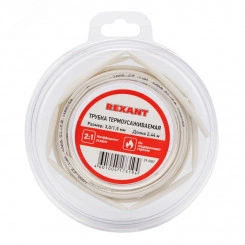 Трубка термоусаживаемая 3,0 1,5 мм белая, ролик 2,44 м, REXANT