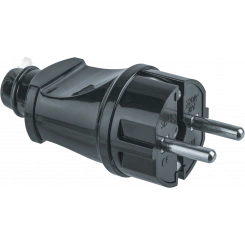 Вилка Navigator 61 360 NCA-PL02-16A-E-BL прямая с заземлением черная