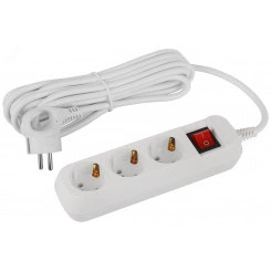 Удлинитель электрический 3 розетки с заземлением с выключателем 5м ПВС 3x1мм2 UDL-16-350-ES Greenline ЭРА