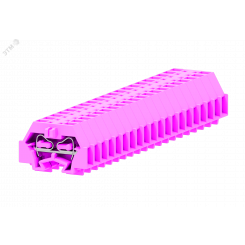 Клемма TB концевая 1-1 с бок. подключ. с защелк. ножками, сечение 1,5 мм. кв., розовая.