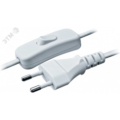 Шнур NPS-FS-170-2x0.5-WH 1.7м с выкл. белый Navig