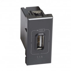 Axolute. Розетка USB для зарядки мобильных устройств 1,1А 230/5В. 1 модуль. Цвет Антрацит Axolute. Розетка USB для зарядки мобильных устройств 1,1А 230/5В. 1 модуль. Цвет Антрацит