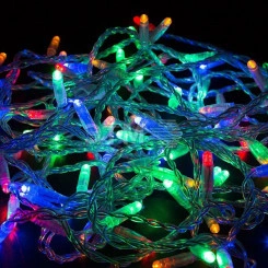 Гирлянда Нить 10 м, постоянное свечение, прозрачный ПВХ, 230В, мультиколор Гирлянда Нить 10 м, постоянное свечение, прозрачный ПВХ, 230В, мультиколор
