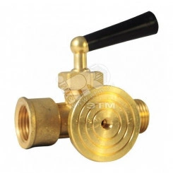 Кран трехходовой для манометра с фланцем 1/2'