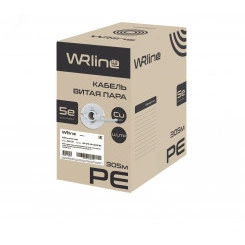 Кабель витая пара неэкранированная U/UTP Cat.5e 4 пары (0.50 мм) одножильный внешний PE черный 305 м WRline WR-UTP-4P-C5E-PE-BK