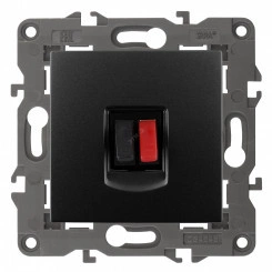 Розетка аудио, Эра Elegance, антрацит, 14-3111-05 Розетка аудио, Эра Elegance, антрацит, 14-3111-05