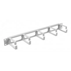 Органайзер кабельный горизонтальный 19' 1U, 5 колец, металлический, цвет серый (RAL7035)