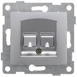 GUSI Ugra механизм розетки телефонной RJ12, одинарной, скрытая установка. Цвет серебро. GUSI Ugra механизм розетки телефонной RJ12, одинарной, скрытая установка. Цвет серебро.