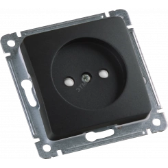 MASTER Розетка одноместная со шторками, скрытой установки, в рамку, черный