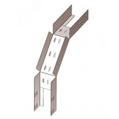 Лоток перфорированный КС 250х65 У3 для поворота трассы вниз на 90, окрашенный, S1,5