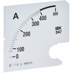 Шкала сменная для амперметра Э47 400/5А класс точности 1,5 96х96мм