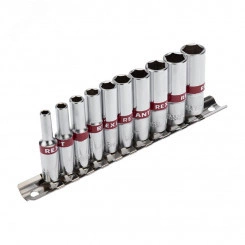 Набор удлиненных торцевых головок 1/4, шестигранные, CrV, (упак - 10 шт.), 4-13 мм Набор удлиненных торцевых головок 1/4, шестигранные, CrV, (упак - 10 шт.), 4-13 мм