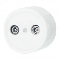 Розетка Лизетта R/TV-SAT проходная, керамика, цвет белый Розетка Лизетта R/TV-SAT проходная, керамика, цвет белый