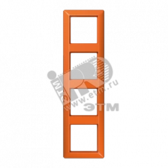 Рамка 4-я для горизонтальной/вертикальной установки  Серия- AS550  Материал- термопласт  Цвет- оранжевый