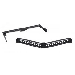 Патч-панель модульная Угловая 19', 24 порта, 1U , для неэкранированных модулей, с задним кабельным организатором (без модулей) Патч-панель модульная Угловая 19', 24 порта, 1U , для неэкранированных модулей, с задним кабельным организатором (без модулей)