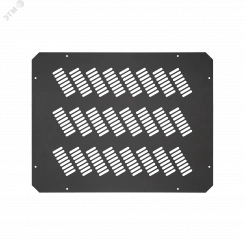 Заглушка проема вентиляторного блока перфорированная 490х 380х1мм черная Заглушка проема вентиляторного блока перфорированная 490х 380х1мм черная