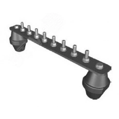 Шина уравнивания потенциалов 40х5, 10 подключений с помощью крепежных болтов М8. Материал - медь.