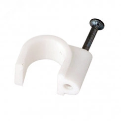 Крепеж кабеля круглый 14 мм, белый (50 шт/уп)