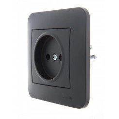 KARINA Розетка б/з керамика чёрный бархат (10шт/120шт)