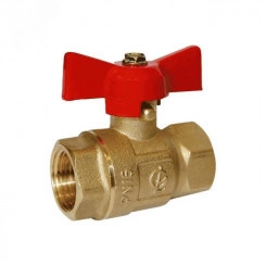 Кран шаровой Ду15 Ру16 ВВ полнопроходной бабочка, латунный Кран шаровой Ду15 Ру16 ВВ полнопроходной бабочка, латунный