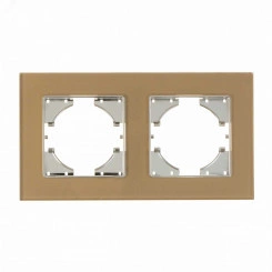 UGRA рамка 2-местная, стекло, шампань. UGRA рамка 2-местная, стекло, шампань.