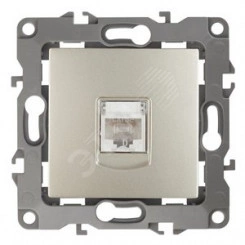 Розетка информационная RJ45, Эра12, шампань, 12-3107-04 Розетка информационная RJ45, Эра12, шампань, 12-3107-04