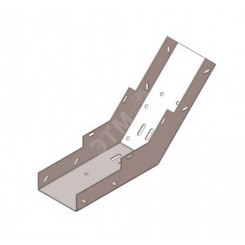 Лоток замковый глухой КПЗГ 100х100-45 УТ1,5 для поворота трассы вверх на 45, оцинкованный лист(толщина покрытия 10 -18 мкм) S1,0