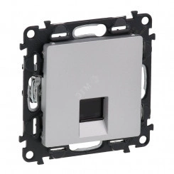 Valena LIFE Розетка информационная RJ45 категория 6 UTP с лицевой панелью алюминий