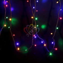 Гирлянда Нить Дюраплей 20 м, постоянное свечение, черный каучук, 230В, мультиколор Гирлянда Нить Дюраплей 20 м, постоянное свечение, черный каучук, 230В, мультиколор