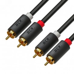 Аудио кабель 2 х RCA на 2 х RCA, 1 м., черный