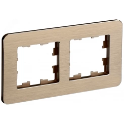 BRITE Рамка 2 поста РУ-2-1-Бр металл шампань RE AL IEK