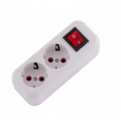 Колодка с заземлением 2 входа с выключателем Колодка с заземлением 2 входа с выключателем