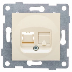 GUSI Ugra механизм розетки телефонной RJ12, одинарной, скрытая установка. Цвет бежевый. GUSI Ugra механизм розетки телефонной RJ12, одинарной, скрытая установка. Цвет бежевый.