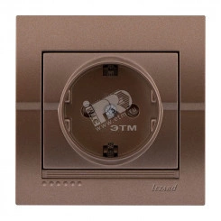 DERIY Розетка с защитой от детей ПБТ светло-коричневая металлик DERIY Розетка с защитой от детей ПБТ светло-коричневая металлик