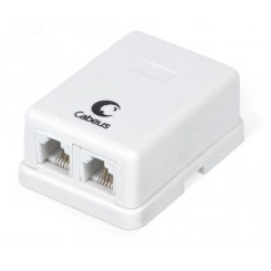 Розетка телефонная RJ-12(6P4C), двойная, внешняя, белая Розетка телефонная RJ-12(6P4C), двойная, внешняя, белая