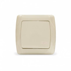 Маргарита розетка одноместная с крышкой  с/з, с/у, 16А, 220В, сл.кость (ivory) (еврослот)