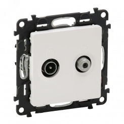 Valena LIFE Розетка TV-SAT двухкабельная С лицевой панелью Белая